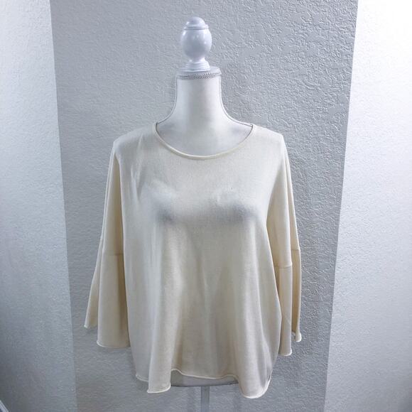 Eskandar Lagenlook A-Line Sweater Bateau Neck Raw Edge Oversized Luxury Knit - Picture 9 of 10